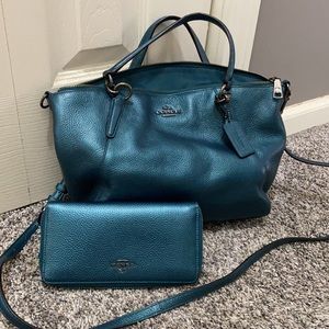 Authentic Coach handbag with matching wallet.